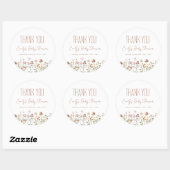 Kleine Wilde Baby shower Dank je wel Ronde Sticker (Vel)