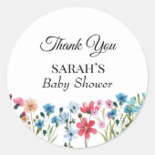 Kleine Wilde Baby shower Dank je wel Ronde Sticker (Voorkant)