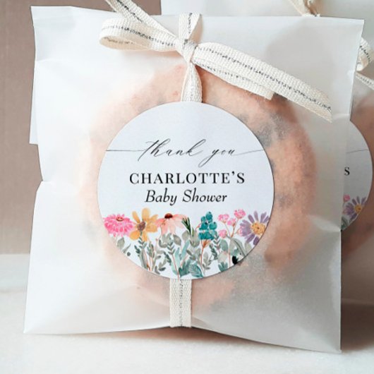Kleine Wilde Baby shower Dank je wel Ronde Sticker
