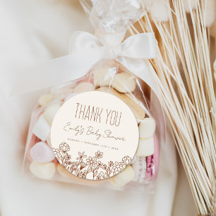 Kleine Wilde Baby shower Dank je wel Ronde Sticker