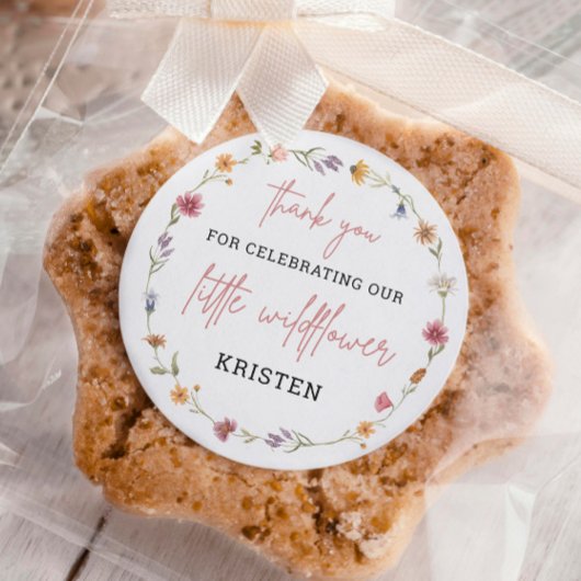 Kleine Wilde Baby shower Dank je wel Ronde Sticker