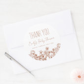 Kleine Wilde Baby shower Dank je wel Ronde Sticker (Envelop)