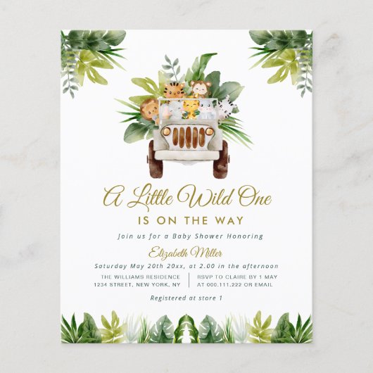 kleine wilde baby shower oerwoud (Voorkant)