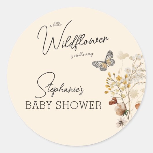 Kleine wilde Baby shower Ronde Sticker (Voorkant)