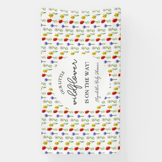 Kleine wilde Baby shower Spandoek (Verticaal)