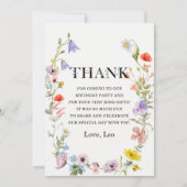 Kleine Wilde Bloem 1e Meisje Verjaardag Bedankt Ka Kaart (Voorkant)