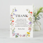 Kleine Wilde Bloem 1e Meisje Verjaardag Bedankt Ka Kaart (Staand voorkant)