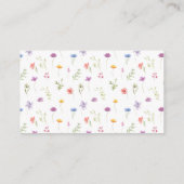 Kleine wilde bloem baby meisje douche luier loteri informatiekaartje (Achterkant)