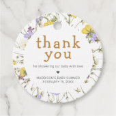 Kleine Wilde Bloem Baby Shower Bedankjes Labels (Voorkant)