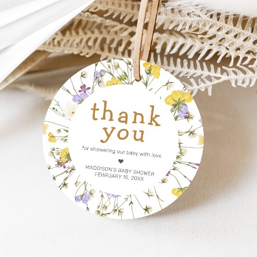 Kleine Wilde Bloem Baby Shower Bedankjes Labels