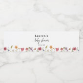 Kleine Wilde Bloem Baby Shower Favorieten Waterfles Etiket (Enkel label)