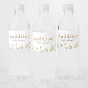 Kleine Wilde Bloem Baby Shower Waterfles Etiket