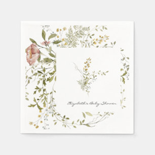 Kleine Wilde Bloem Bloemige Baby Shower Servet