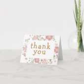 Kleine Wilde Bloem Boho Baby Shower Bedankkaart (Voorkant)