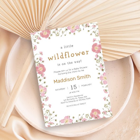 Kleine Wilde Bloem Boho Baby Shower Kaart