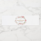 Kleine Wilde Bloem Boho Baby Shower Waterfles Etiket (Enkel label)