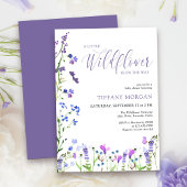 Kleine wilde bloem Elegant Paars Baby shower Kaart