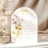 Kleine wilde bloem geel Bow Baby meisje douche Kaart