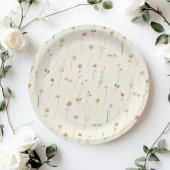 Kleine wilde bloem geel Spring Bow Baby shower Papieren Bordje