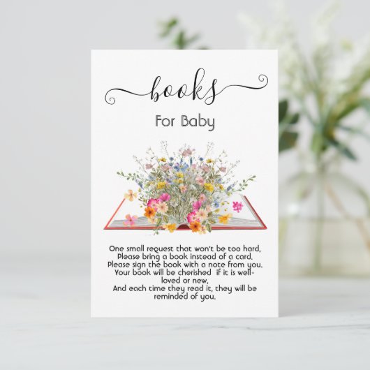 Kleine wilde bloem Grote Boeket boeken voor baby Kaart (Staand voorkant)