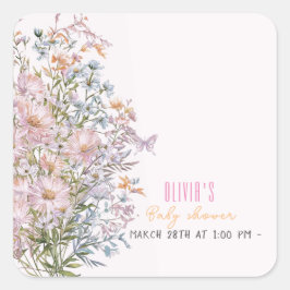 Kleine wilde bloem is in bloei #3 vierkante sticker