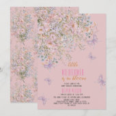 Kleine wilde bloem is in bloei baby shower#2 kaart (Voorkant / Achterkant)