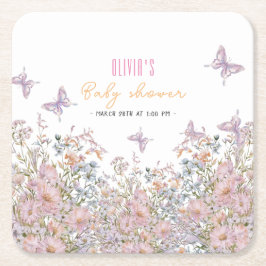 Kleine wilde bloem is in bloei baby shower #2 kartonnen onderzetters