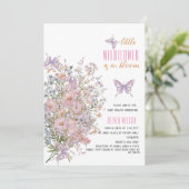 Kleine wilde bloem is in bloei baby shower #7 kaart (Staand voorkant)