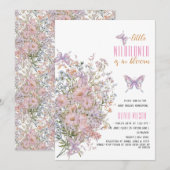 Kleine wilde bloem is in bloei baby shower #7 kaart (Voorkant / Achterkant)