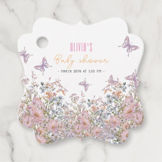 Kleine wilde bloem is in bloei baby shower bedankjes labels (Voorkant)