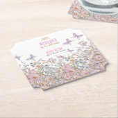 Kleine wilde bloem is in bloei baby shower kartonnen onderzetters (Gekanteld)