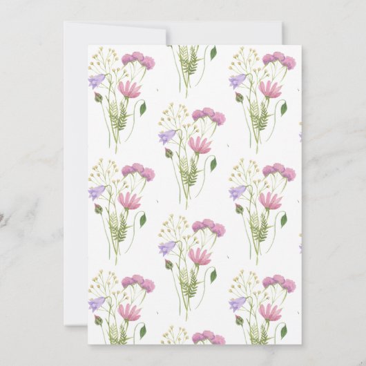 Kleine wilde bloem is onderweg baby shower uitnodi kaart (Achterkant)