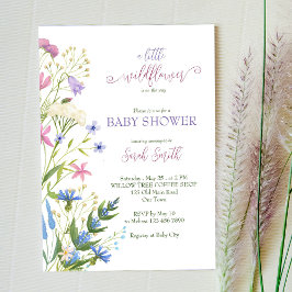 Kleine wilde bloem is onderweg baby shower uitnodi kaart
