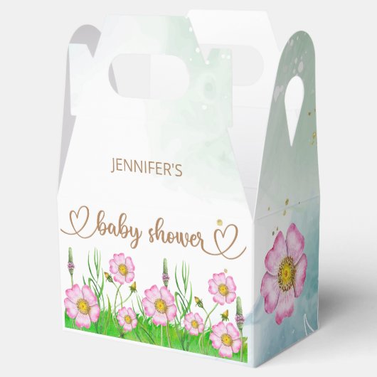 Kleine wilde bloem is onderweg naar Baby shower Bedankdoosjes (Geopend)