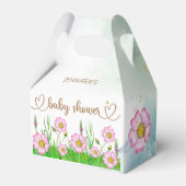 Kleine wilde bloem is onderweg naar Baby shower Bedankdoosjes (Voorkant Zijde)