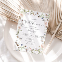 Kleine wilde bloem is onderweg naar baby shower