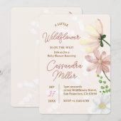 Kleine wilde bloem is onderweg naar Baby shower Kaart (Voorkant / Achterkant)