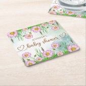 Kleine wilde bloem is onderweg naar Baby shower Kartonnen Onderzetters (Schuin)