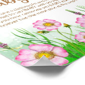 Kleine wilde bloem is onderweg naar Baby shower Poster (Hoek)