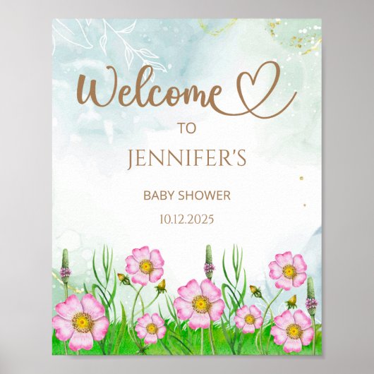 Kleine wilde bloem is onderweg, welkom poster (Voorkant)