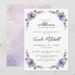 Kleine Wilde Bloem Is Op Weg Baby Shower Kaart