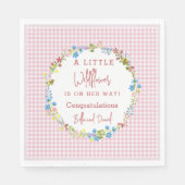 Kleine wilde bloem is op weg naar Baby shower Servet (Voorkant)