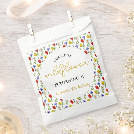Kleine wilde bloem Kinderen Birthday Bedankzakje (Geknipt)