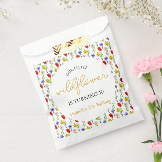 Kleine wilde bloem Kinderen Birthday Bedankzakje (Gezegeld)