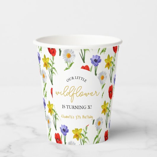 Kleine wilde bloem Kinderen Birthday Papieren Bekers (Voorkant)