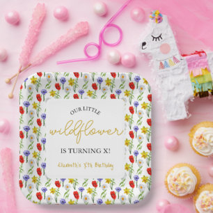 Kleine wilde bloem Kinderen Birthday Papieren Bordje