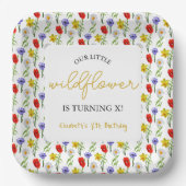 Kleine wilde bloem Kinderen Birthday Papieren Bordje (Voorkant)