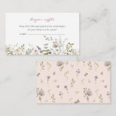 Kleine wilde bloem | Luieraffle-behuizing Informatiekaartje (Voorkant / Achterkant)