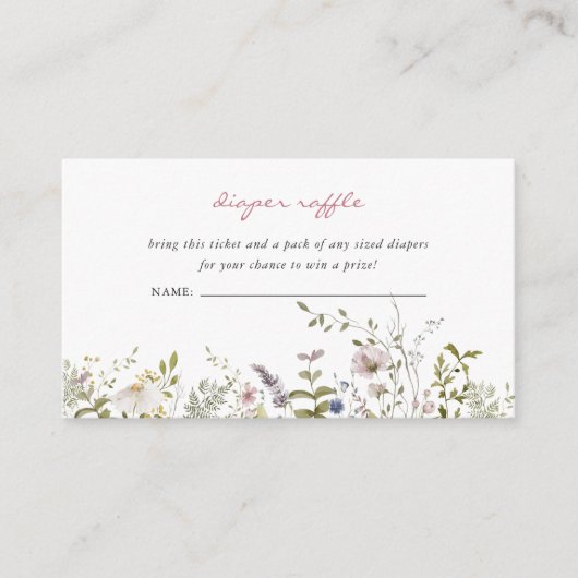 Kleine wilde bloem | Luieraffle-behuizing Informatiekaartje (Voorkant)