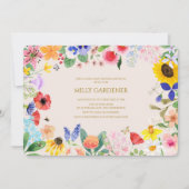 Kleine wilde bloem mama voor Bee Baby Shower Kaart (Voorkant)